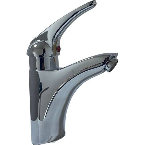 Rubinetto Miscelatore Monocomando Lavabo in Ottone Quadra Cromato (1/3)