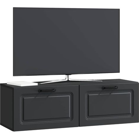 Maison Exclusive - Meuble TV mural Noir 98 x 31 x 30 cm Bois d'ingénierie