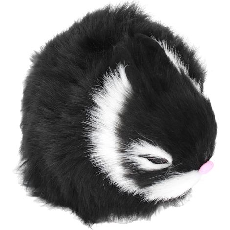 Lapins miniatures en peluche, fabriqués en plastique peluche doux, confortable et résistant, jouets doux pour la décoration de table, noirs (1/5)