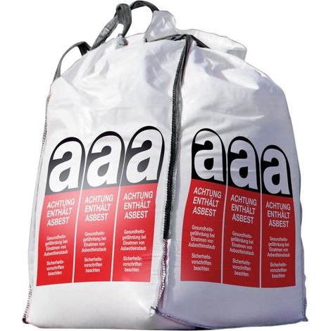FP – Big bag amiante 900x900x1100 mm – Sac robuste pour désamiantage – 4 boucles de levage de 30 cm – Jupe de 800 mm