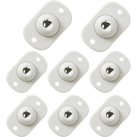 Lot de 8 Roulettes Auto-Adhésives, Roulettes Pivotantes 360 ° à Billes Silencieuses Plates Compactes pour DIY Petits Meubles Appareils Boîtes de Rangement Poubelle Blanc (1/5)