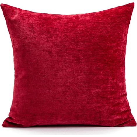 Housse De Coussin De Noël - Rouge Et Blanc - En Peluche Douce - Pour Canapé Ou Décoration Intérieure - 45 x 45 cm - 1 Pièce (1/5)