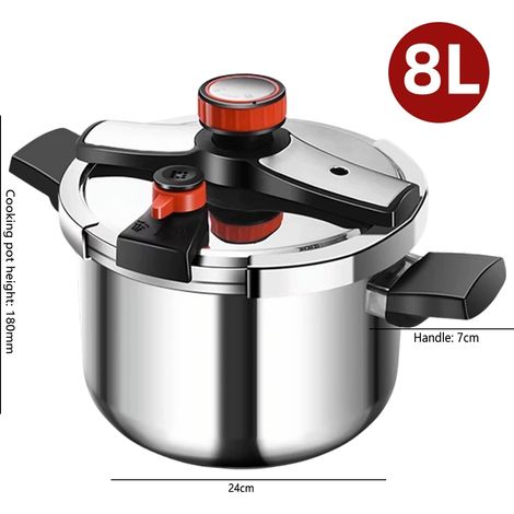 Autocuiseur 8L - acier inoxydable - trois niveaux de pression - compatible avec les cuisinières à gaz et les plaques à induction (1/5)