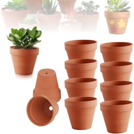 Petits Pots en Terre Cuite,12 Pièces 7 X 6 cm Mini Pots de Fleurs en Terre Cuite,Pot de Fleur Terre Cuite avec Trou de Drainage,Réutilisable Pot Terre Cuite pour Succulent,Cactus (1/5)