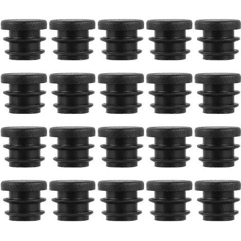 100 bouchons ronds en plastique de 16 mm pour pieds de meubles-1.6X1.3CM-Black (1/3)