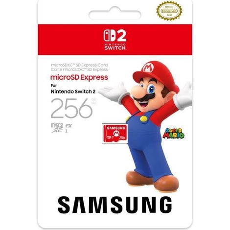 Carte mémoire Micro SD Express 256Go Samsung pour Nintendo Switch 2 (1/2)