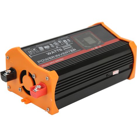 Modifizierter Sinus-Wechselrichter für Kraftfahrzeuge, zwei USB-Anschlüsse, LCD-Bildschirm, 12 V auf 110 V, schwarz (1/5)