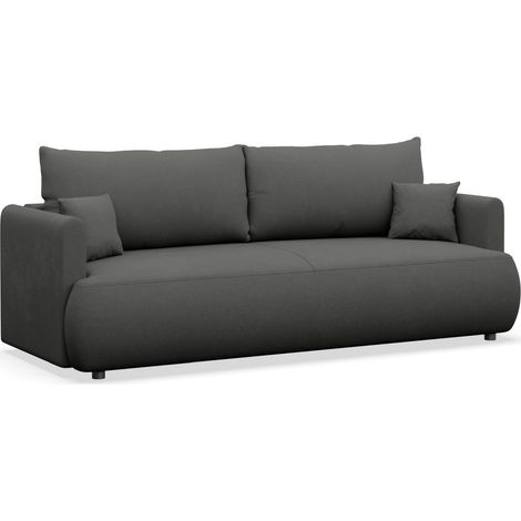 Selsey Ovo Mini – 3-Sitzer Schlafsofa mit Bettkasten, Chenille Easy-Clean, dunkelgrau (1/5)