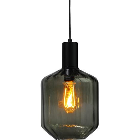 Lampe suspendue noire Porto avec verre vert Jagger - Ø 19cm - 2710-05-05-10 (1/3)