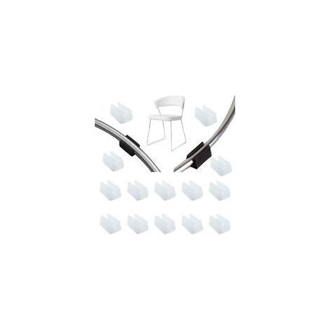 32 Stück Stuhlbein-Gleitrohr-Endkappen, Puffer-Stopper, Schutz für Bodenmöbel, U-förmige Kunststoff-Stuhlkappen, Stuhlbeinkappen, Silikon-Rohrklemme (14 mm, weiß) (1/4)