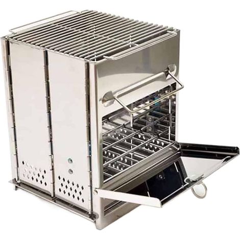 Barbecue et four, Barbecue en acier inoxydable pique-nique Barbecue Grill Four à bois Stove Out Camping, M