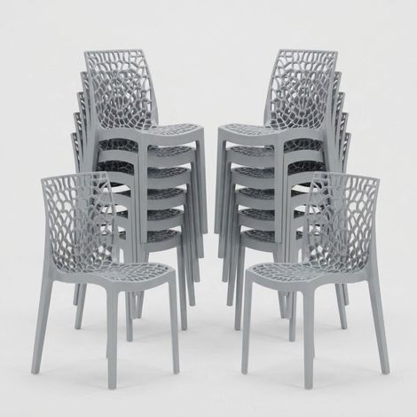 Lot de 22 Chaises Gruvyer Grand Soleil nid d'abeille colorées promo prix stock - Gris (1/5)
