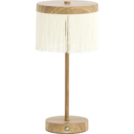 Light & Living - tischlampe - LED - crème holz - holz metall -