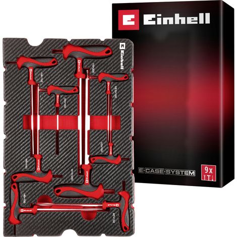 Einhell T-Griff Schraubendreher-Set 9-tlg. Einleger Pad 370526 Einlage 9teilig (1/5)