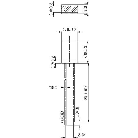 Everlight Opto 514UYD LED bedrahtet Gelb Rechteckig 2 x 5 mm 2.3 mcd 180 ° 10 mA 2 V