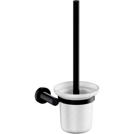 OMNIRES Modern Project - WC-Bürste mit Halter, Wandmontage, Milchglas/schwarz matt MP60620BL