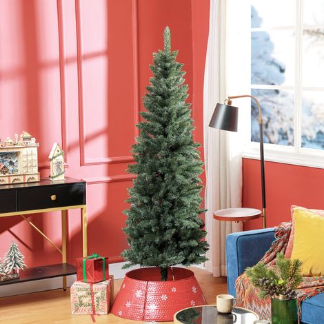 Árbol de Navidad Tipo Lápiz 183 cm con Base Plegable y 479 Ramas para Dormitorio Oficina Verde (1/5)