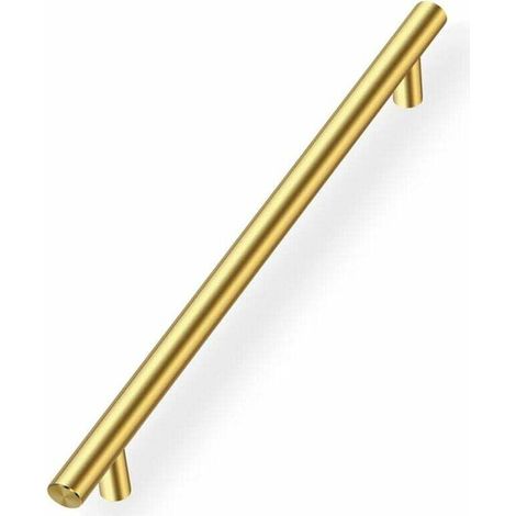Juego de 10 tiradores dorados para armarios de cocina, muebles y cajones, con una distancia entre orificios de 192 mm. Tiradores dorados para puertas, armarios de cocina y muebles de acero inoxidable 