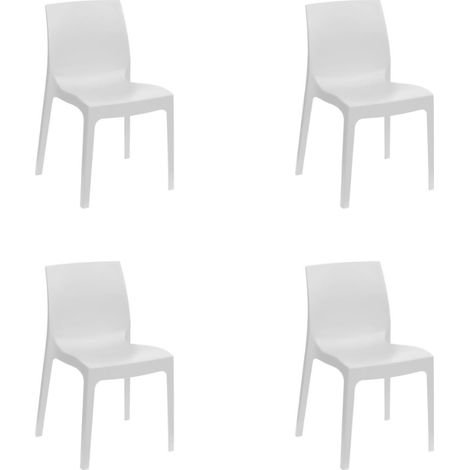 GLOUPIE Set 4 Sedie Miami In Polipropilene Bianco, Impilabile, L 49 x P 51 x H 80 Cm, 100% Made In Italy (1/5)