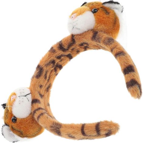 Bandeau de toilette en peluche en forme de tigre, motif dessin animé mignon (1/5)