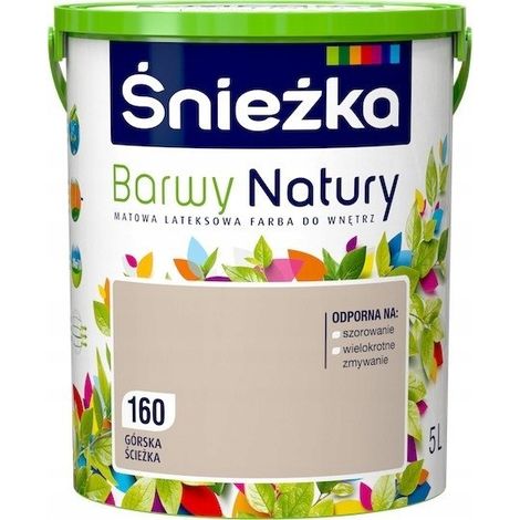 Pintura de l谩tex para interiores 艢nie偶ka Colors of Nature, color Mountain Path, 5 litros.