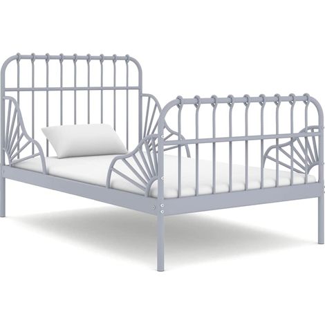 vidaXL Cadre de lit extensible Gris Métal 80x130/200 cm (1/5)
