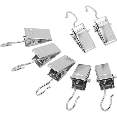 100 pinces à rideaux, en métal de qualité supérieure, robustes et durables, résistantes à la rouille, pinces métalliques multi-usages pour la maison, les fêtes et la décoration. (1/5)