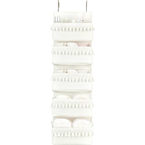 Sac de rangement à suspendre à la porte à cinq niveaux , pochette de rangement pliable, étagère de rangement pour penderie à suspendre (1/5)