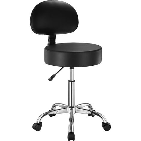 204 kg tabouret à roulettes avec dossier, hauteur réglable 84-100 cm, pour salon, spa, massage et tatouage (1/5)