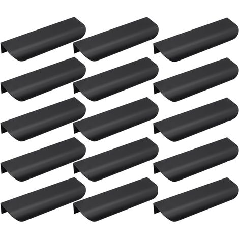 15 Stück – Unsichtbare Schrankgriffe, Schubladengriffe – Verdeckte Türgriffe, bündige Griffe – Für Schubladen, Schranktüren, Kommode – Lochabstand 96 mm (1/5)