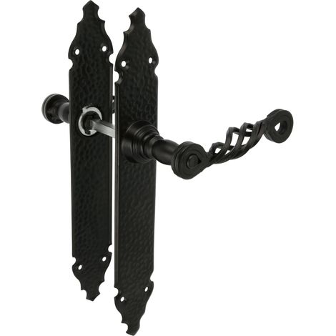 AMIG Poignées sur plaque 102P 280 x 44 mm Plaque d'acier, Poignée zamak Noir (1/5)