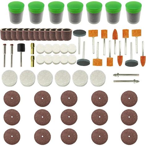 Kit d'accessoires pour outil rotatif de 347 pièces pour le meulage, le polissage, la découpe et le ponçage (1/5)