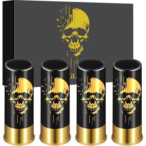 Totenkopf Schnapsgläser Kunststoff Geschenkbox Gothic Hochzeit Party 12 GA (1/5)