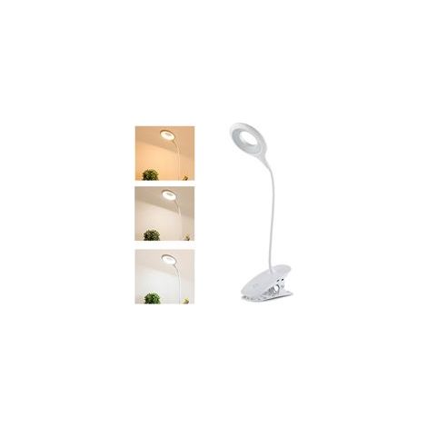 Lampe de Lecture à Pince LED 20 LED avec Commande Tactile, 3 Niveaux de Luminosité, Rechargeable