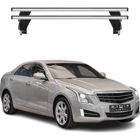 OMAC Dachträger Querträger Alu für Cadillac ATS 2013-2019 – Abschließbar – T-Nut – City-Crash-getestet – Max. 50 kg Silber (1/5)