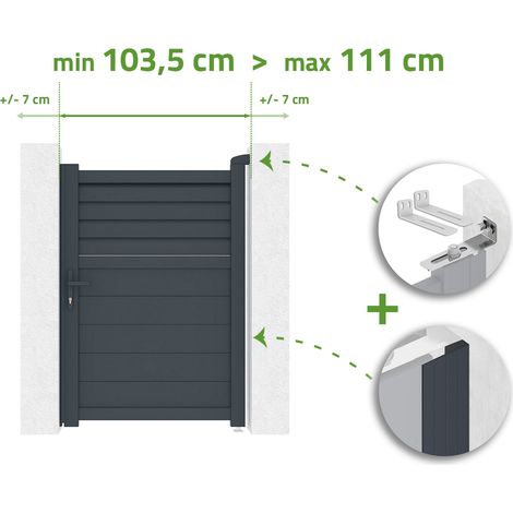 Puerta regulable en ancho CARPATIA 1m Alt.140cm aluminio Gris Antracita (1/4)