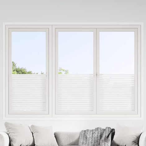 vidaXL Films pour fenêtre 2 pcs dépoli motif à rayures PVC