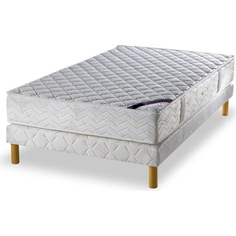 Ensemble matelas ressorts biconiques - confort équilibré 130x190cm + sommier
