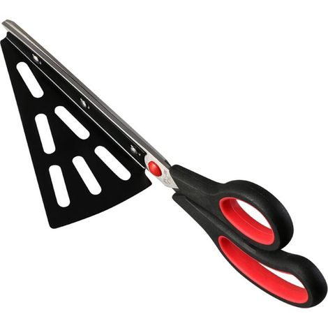 28 cm lange Pizzaschere aus Edelstahl, Küchenschere mit abnehmbarem Pizzaschieber, (multifunktional, nicht nur für Pizza), Küchenhelfer (1/2)