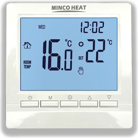 Termostato controlador, termostato digital programable de 3 A - Controlador de temperatura ambiente con pantalla LCD digital y retroiluminación azul - Crezuo