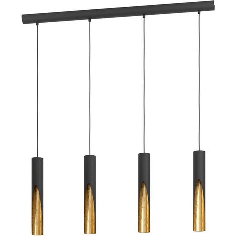 [NEUWERTIG] B-Ware LED Hängeleuchte Pendelleuchte Barbotto LED Lampe Schwarz Gold 4fl (1/2)