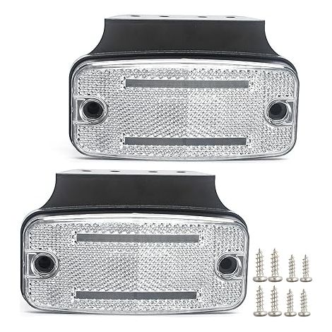 Lot de 2 Feux de Gabarit LED Blanc 12V/24V pour Remorque et Caravane (1/5)