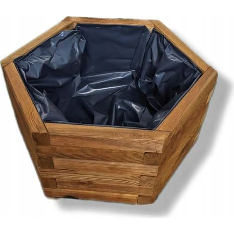 Maceta de jardín de madera de teca 51x44x23 D26 (1/5)