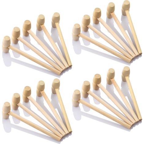 20 pièces mini marteau en bois crabe homard martelage maillets enfants jouet fruits de mer coquille fissure marteau pour chocolat artisanat faisant outil (1/2)