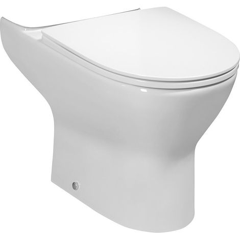 Cuvette WC combinée DARIO, sans rebord, 62,5x36cm, siphon en S/siphon en P, blanc (1/2)