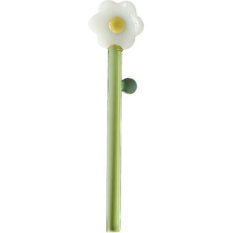 Couleur tournesol cuillère, cuillère à glace, cuillère à dessert, cuillère à haute borosilicate verre transparent, manche long, (1/3)