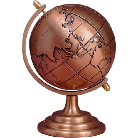 Ornement Globe Terrestre Universel - Modèle Premium - Métal Noir Rouge - 5.5x11.5cm - 210g - 1pc (1/5)