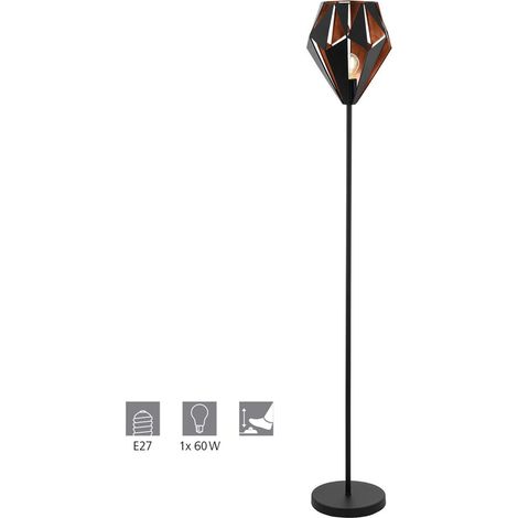 Piantana Vintage Carlton 1 Acciaio Nero 1 Luce E27 (1/5)
