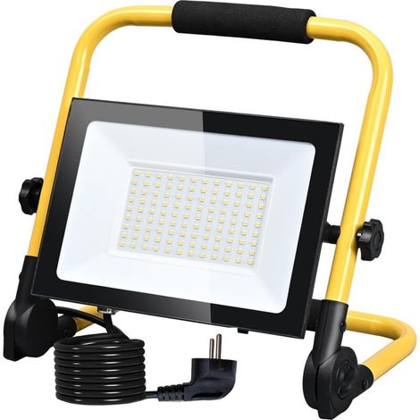 Projecteur LED Chantier 150W - Éclairage de Chantier Puissant et Étanche IP66,Lumière Blanche 6500K, 15000 Lumens avec Prise Schuko et Cordon de 4M - Idéal pour Travaux Intérieurs et Extérieurs (1/5)