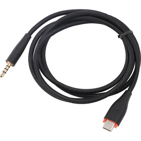 Câble auxiliaire USB-C vers jack 3,5 mm pour casque MMX150, câble tressé OFC, 1,2 mètre, noir (1/5)